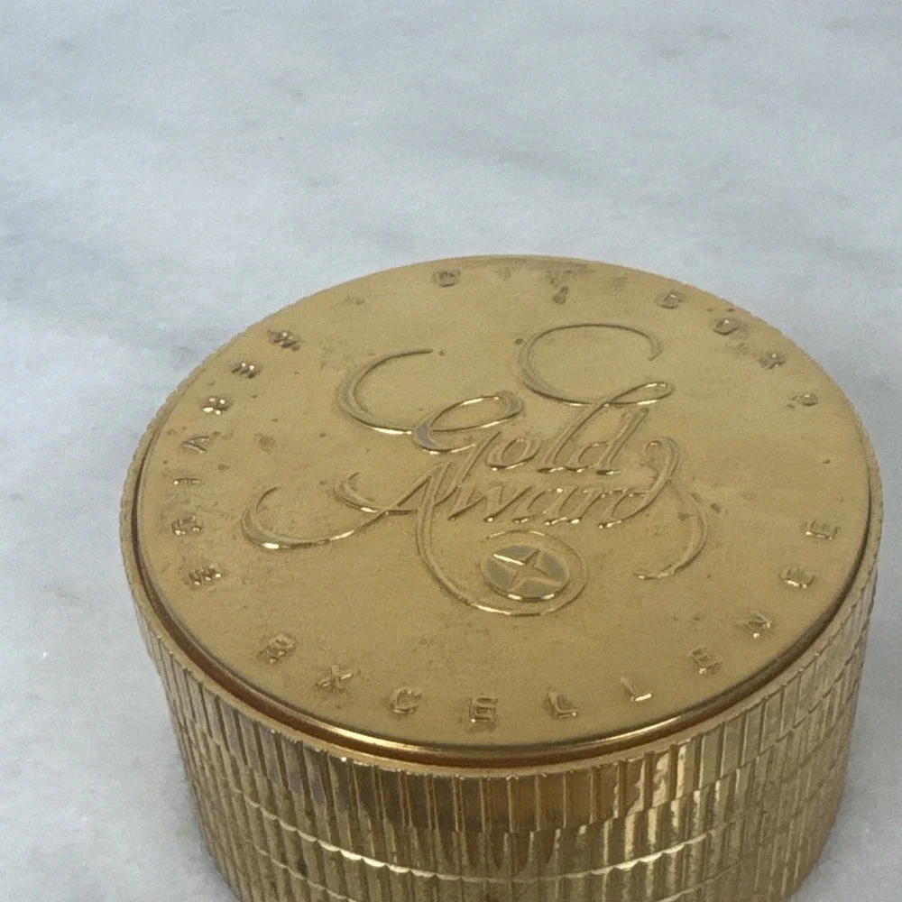 Vintage Swivel Case Quartz Desk Clock Gold Tone Metal Case (not working)
